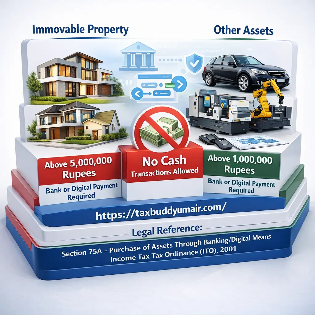 purchase of assets through banking channel or digital means